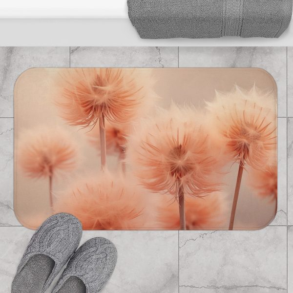 Misty Peach Dandelions - Bath Mat - Image 8