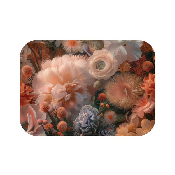 Lustrous Peach Baroque Floral 01 - Bath Mat - Image 5