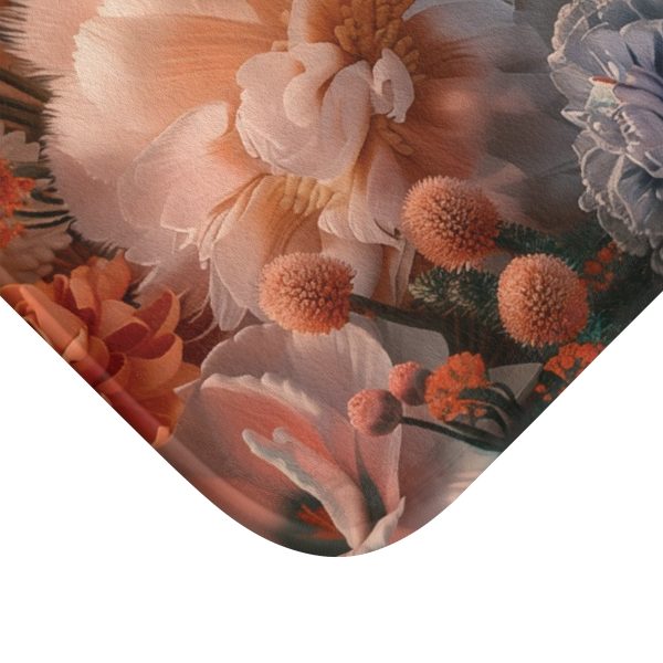 Lustrous Peach Baroque Floral 01 - Bath Mat - Image 6