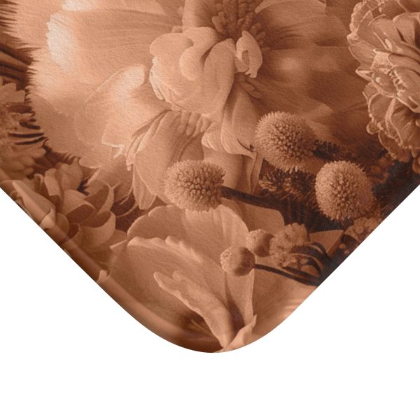 Lustrous Peach Fuzz Tone Baroque Floral 01 - Bath Mat - Image 2