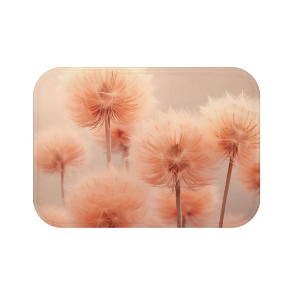 Misty Peach Dandelions - Bath Mat