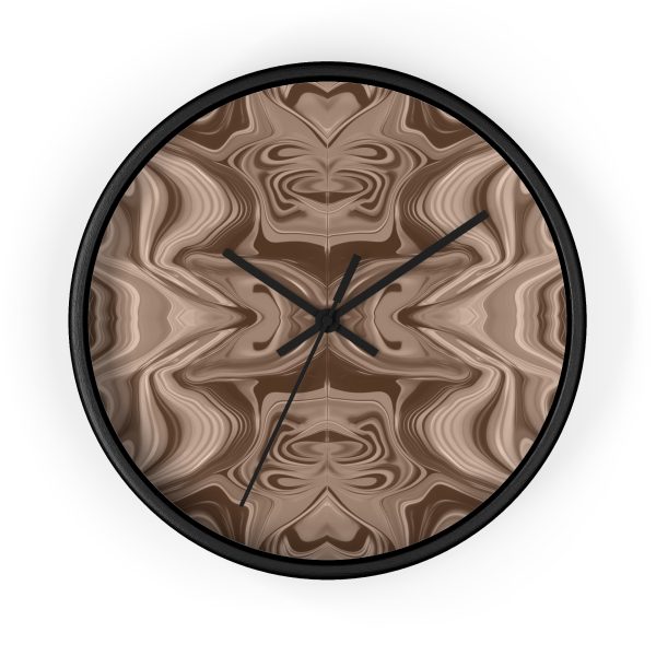 Lipnotic Kaleidoscope Background In Almondine 01 - Wood Frame Wall Clock - Image 4