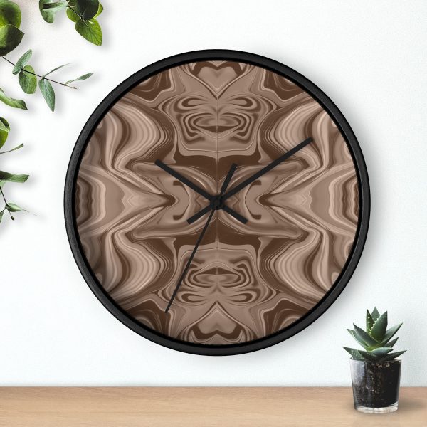 Lipnotic Kaleidoscope Background In Almondine 01 - Wood Frame Wall Clock - Image 6