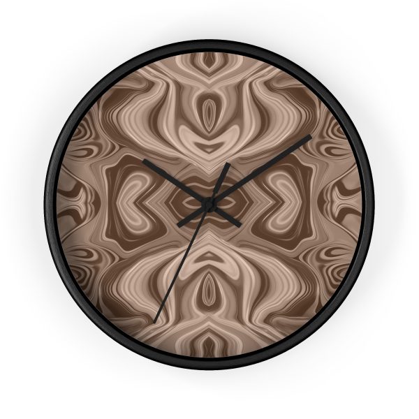 Lipnotic Kaleidoscope Background In Almondine 04 - Wood Frame Wall Clock - Image 4