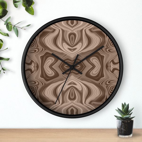 Lipnotic Kaleidoscope Background In Almondine 04 - Wood Frame Wall Clock - Image 6