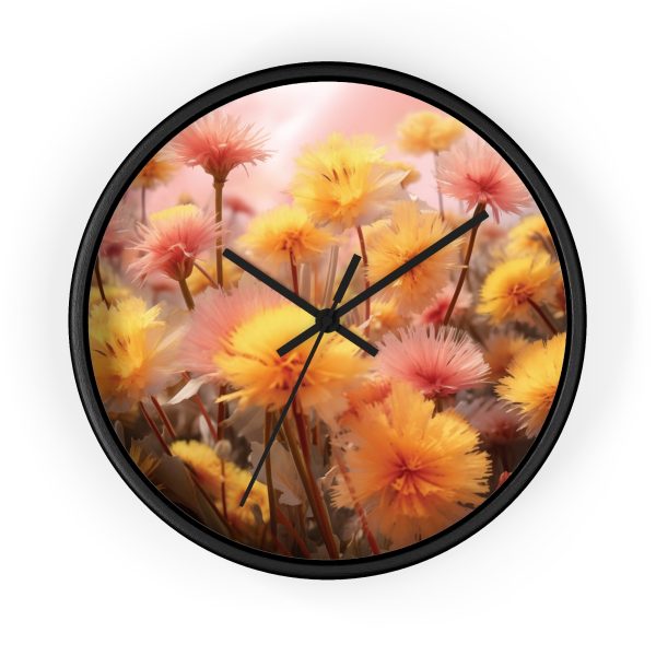 Fuzzy Dandelion Fantasy - Wood Frame Wall Clock - Image 4