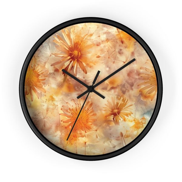 Dandelion Amber Inclusion Print - Wood Frame Wall Clock - Image 4