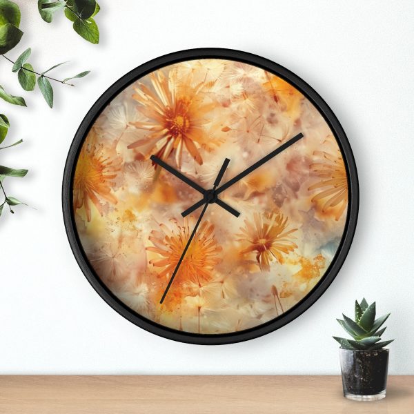 Dandelion Amber Inclusion Print - Wood Frame Wall Clock - Image 6