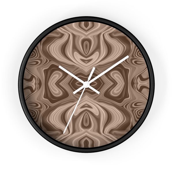 Lipnotic Kaleidoscope Background In Almondine 04 - Wood Frame Wall Clock - Image 7