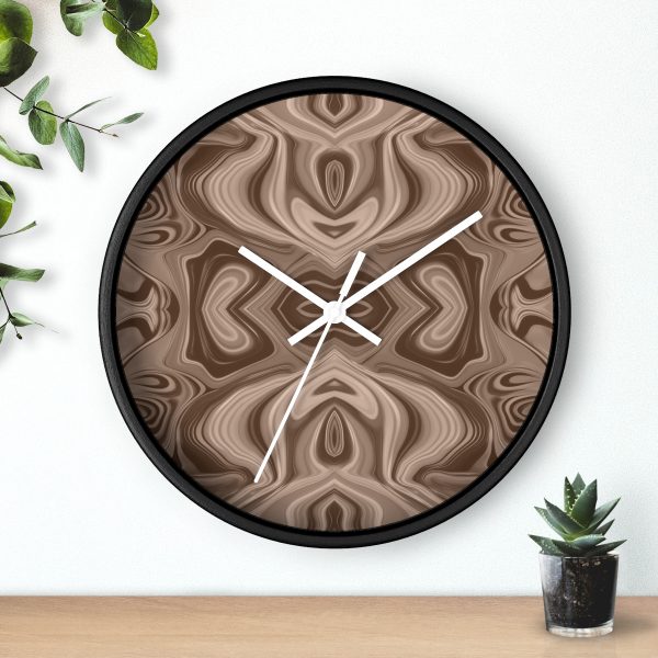 Lipnotic Kaleidoscope Background In Almondine 04 - Wood Frame Wall Clock - Image 9