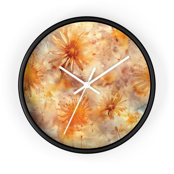 Dandelion Amber Inclusion Print - Wood Frame Wall Clock - Image 7