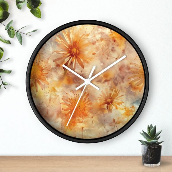 Dandelion Amber Inclusion Print - Wood Frame Wall Clock - Image 9