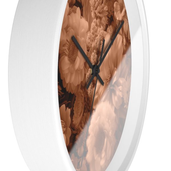 Lustrous Peach Fuzz Tone Baroque Floral 02 - Wood Frame Wall Clock - Image 11