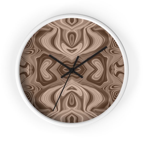 Lipnotic Kaleidoscope Background In Almondine 04 - Wood Frame Wall Clock - Image 10