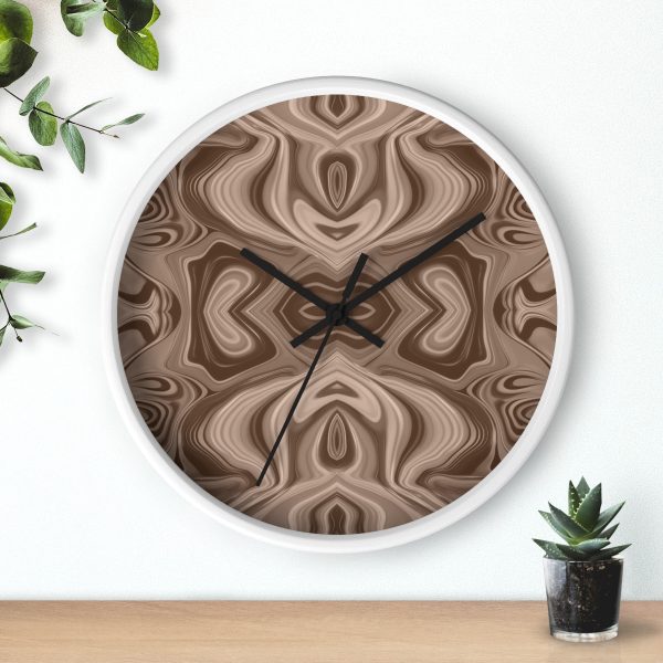 Lipnotic Kaleidoscope Background In Almondine 04 - Wood Frame Wall Clock - Image 12