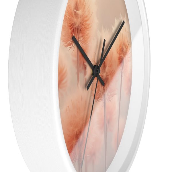 Misty Peach Dandelions - Wood Frame Wall Clock - Image 11