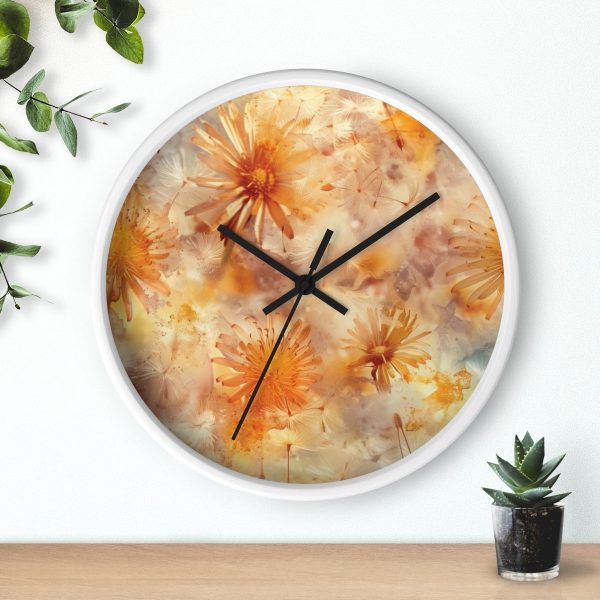 Dandelion Amber Inclusion Print - Wood Frame Wall Clock - Image 12