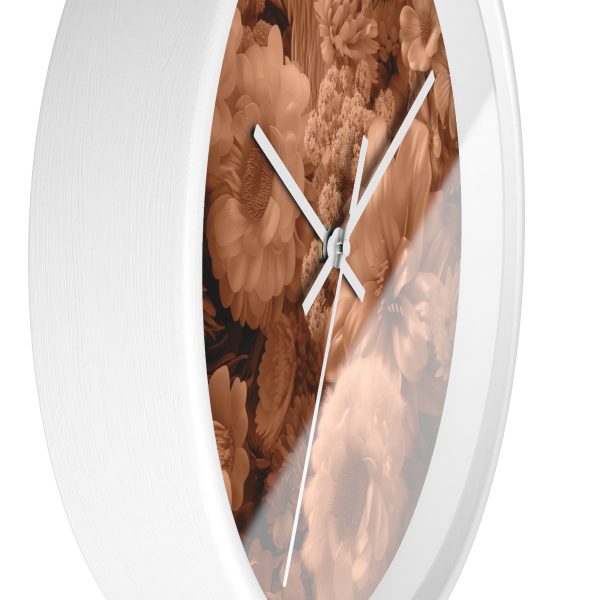 Lustrous Peach Fuzz Tone Baroque Floral 02 - Wood Frame Wall Clock - Image 14