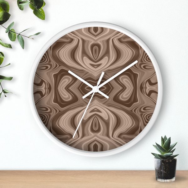 Lipnotic Kaleidoscope Background In Almondine 04 - Wood Frame Wall Clock - Image 15