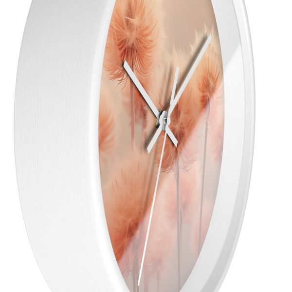 Misty Peach Dandelions - Wood Frame Wall Clock - Image 14