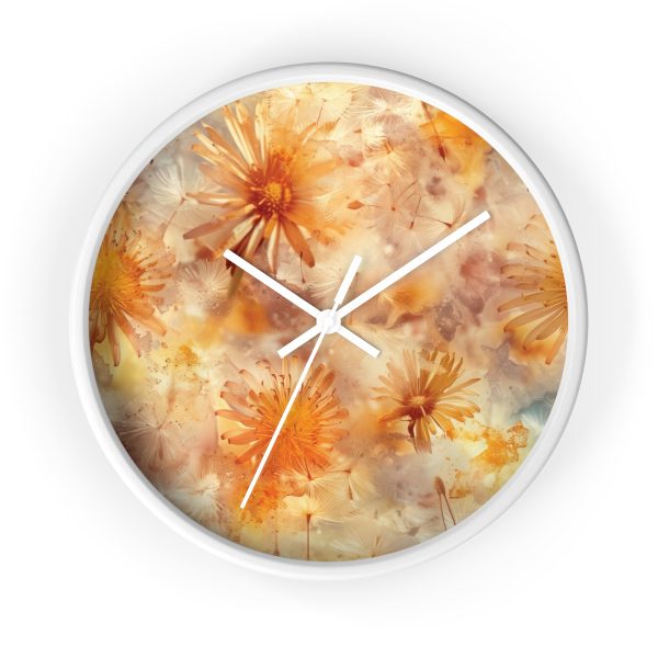 Dandelion Amber Inclusion Print - Wood Frame Wall Clock - Image 13