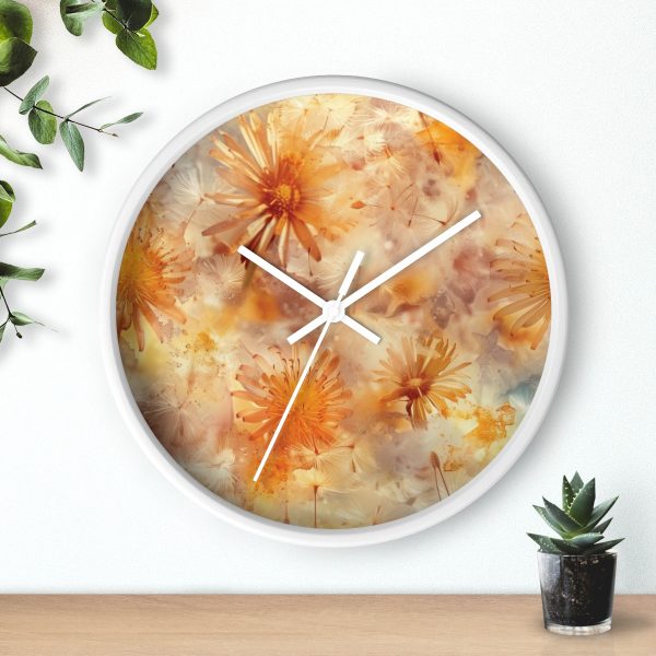 Dandelion Amber Inclusion Print - Wood Frame Wall Clock - Image 15