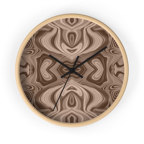 Lipnotic Kaleidoscope Background In Almondine 04 - Wood Frame Wall Clock