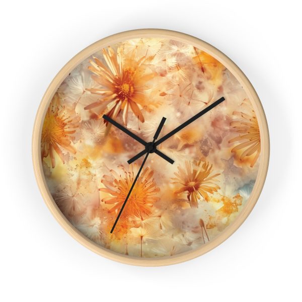 Dandelion Amber Inclusion Print - Wood Frame Wall Clock - Image 16