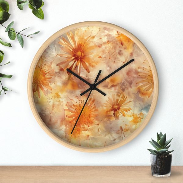 Dandelion Amber Inclusion Print - Wood Frame Wall Clock - Image 18