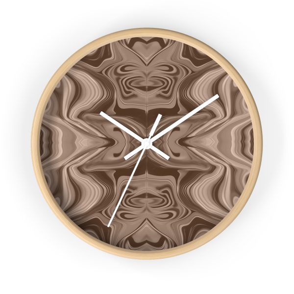 Lipnotic Kaleidoscope Background In Almondine 01 - Wood Frame Wall Clock