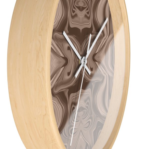 Lipnotic Kaleidoscope Background In Almondine 01 - Wood Frame Wall Clock - Image 2