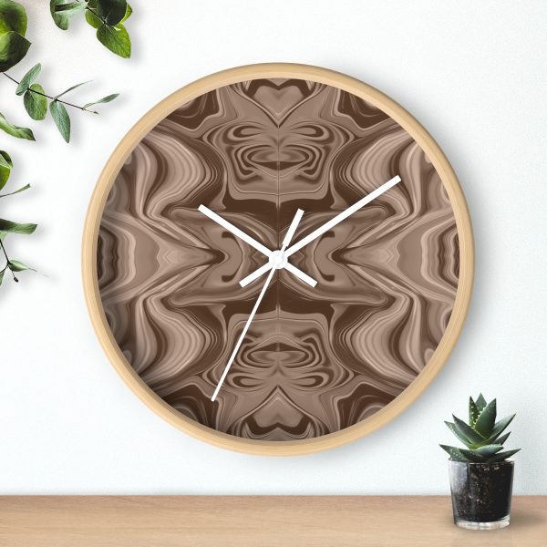 Lipnotic Kaleidoscope Background In Almondine 01 - Wood Frame Wall Clock - Image 3