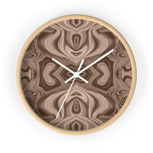 Lipnotic Kaleidoscope Background In Almondine 04 - Wood Frame Wall Clock - Image 16