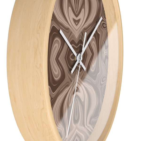 Lipnotic Kaleidoscope Background In Almondine 04 - Wood Frame Wall Clock - Image 17