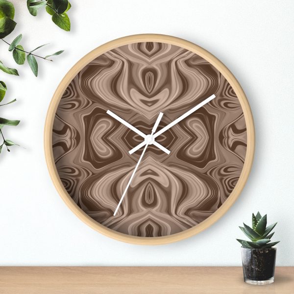 Lipnotic Kaleidoscope Background In Almondine 04 - Wood Frame Wall Clock - Image 18