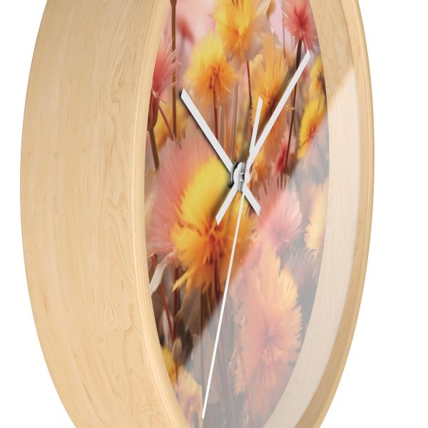 Fuzzy Dandelion Fantasy - Wood Frame Wall Clock - Image 2