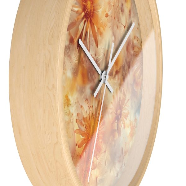 Dandelion Amber Inclusion Print - Wood Frame Wall Clock - Image 2