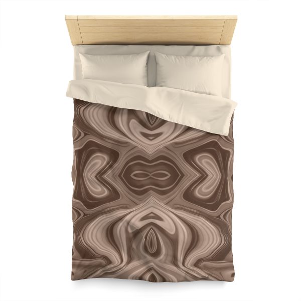 Lipnotic Kaleidoscope Background In Almondine 04 - Microfiber Duvet Cover - Image 5