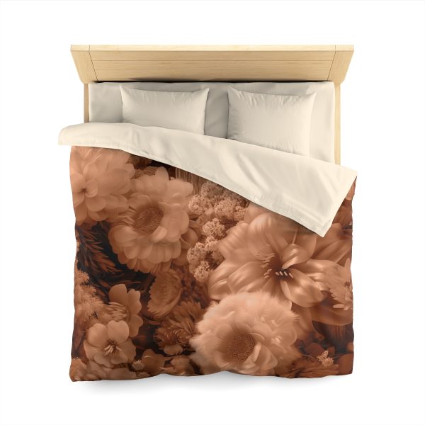 Lustrous Peach Fuzz Tone Baroque Floral 02 - Microfiber Duvet Cover - Image 17