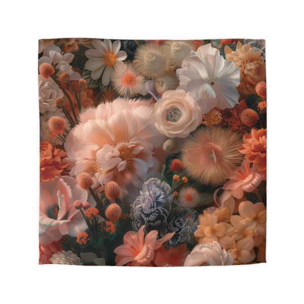 Lustrous Peach Baroque Floral 01 - Microfiber Duvet Cover - Image 16