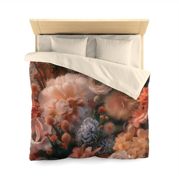 Lustrous Peach Baroque Floral 01 - Microfiber Duvet Cover - Image 17