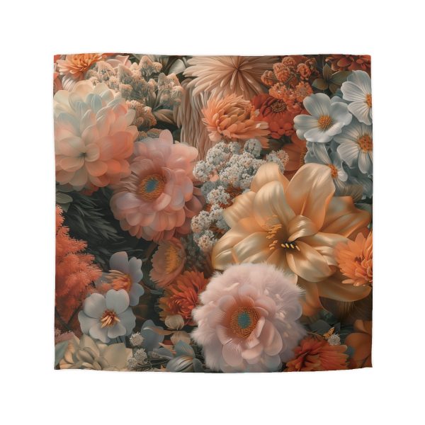 Lustrous Peach Baroque Floral 02 - Microfiber Duvet Cover - Image 16