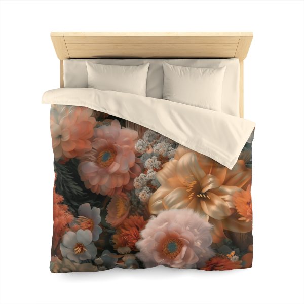 Lustrous Peach Baroque Floral 02 - Microfiber Duvet Cover - Image 17