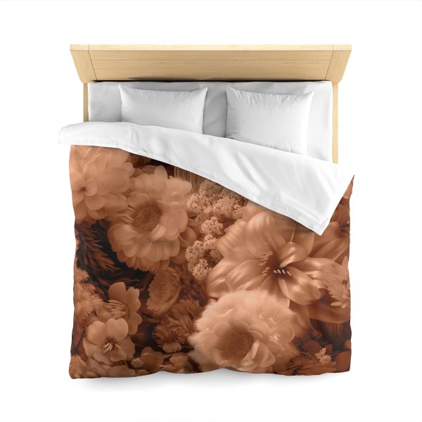 Lustrous Peach Fuzz Tone Baroque Floral 02 - Microfiber Duvet Cover - Image 20