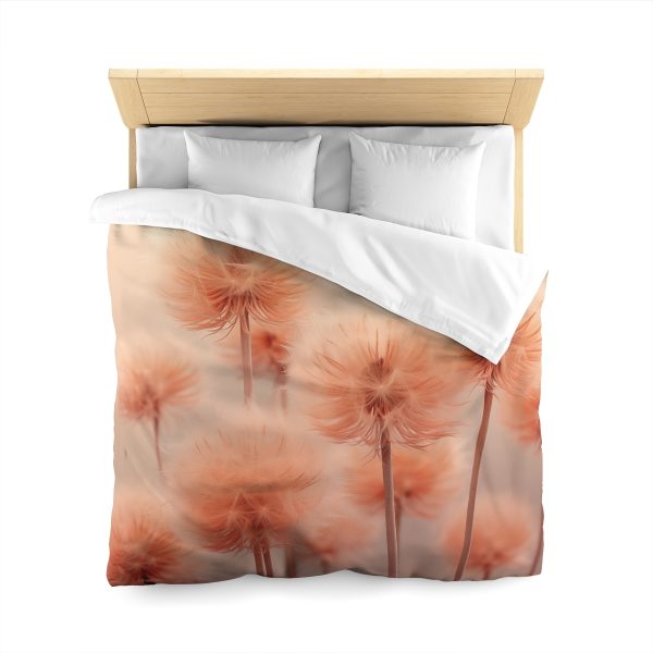 Misty Peach Dandelions - Microfiber Duvet Cover - Image 20