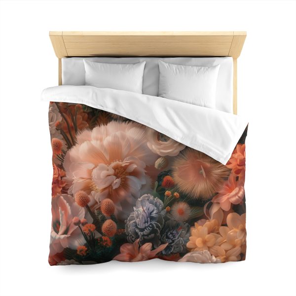 Lustrous Peach Baroque Floral 01 - Microfiber Duvet Cover - Image 20