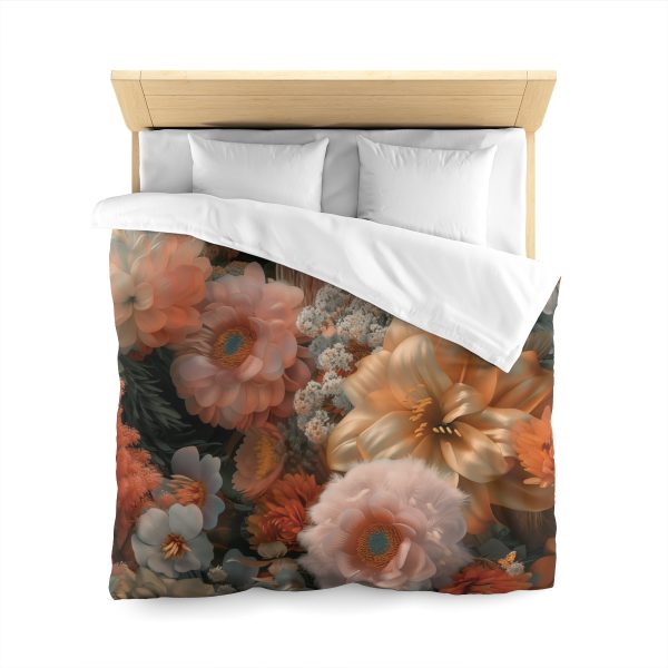 Lustrous Peach Baroque Floral 02 - Microfiber Duvet Cover - Image 20