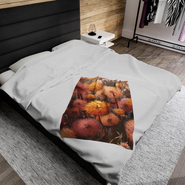 Autumn Dandelion Dream - Velveteen Plush Blanket - Image 12