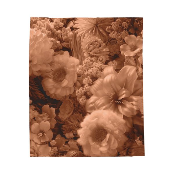 Lustrous Peach Fuzz Tone Baroque Floral 02 - Velveteen Plush Blanket - Image 17