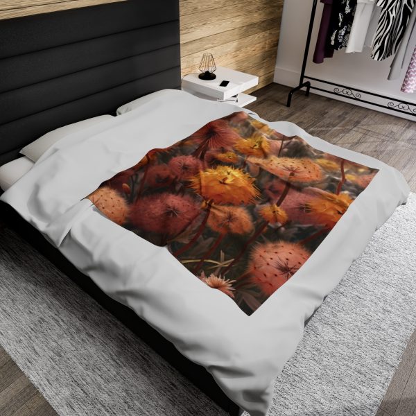 Autumn Dandelion Dream - Velveteen Plush Blanket - Image 4